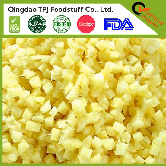 Frozen Crushed Ginger Diced in Cube, IQF Organic Ginger