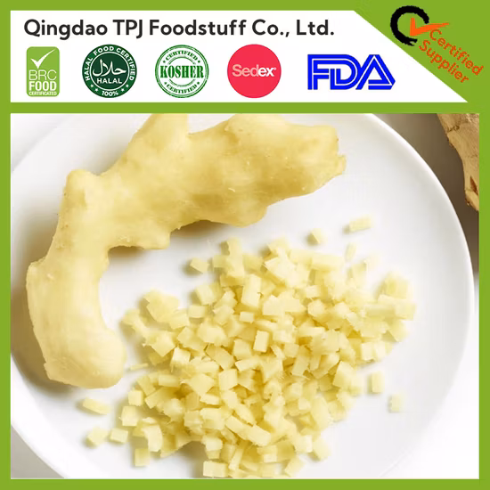 Frozen Crushed Ginger Diced in Cube, IQF Organic Ginger